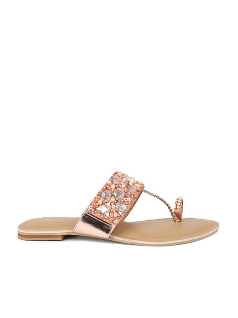 Inc.5 Women's Rose Gold Toe Ring Sandals Price in India