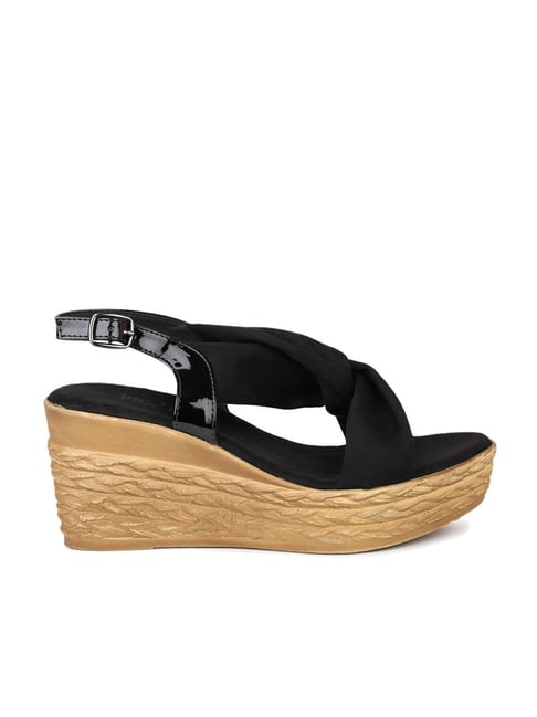 PEASANT in BLACK Wedge Sandals - OTBT shoes