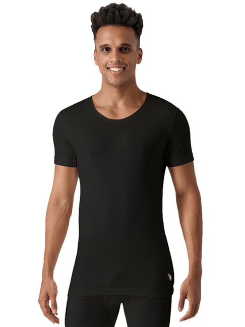 Buy Polo Black Cotton Regular fit Thermal for Mens