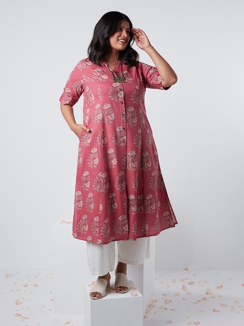 Diza Curves by Westside Desert Rose Floral A-Line Kurta Price in India