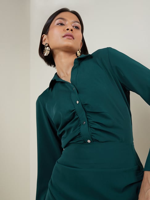 Wardrobe by Westside Emerald Green Oslo Blouse Price in India