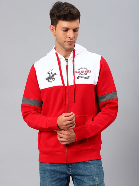 Beverly Hills Polo Club Red Full Sleeves Hooded Sweatshirt