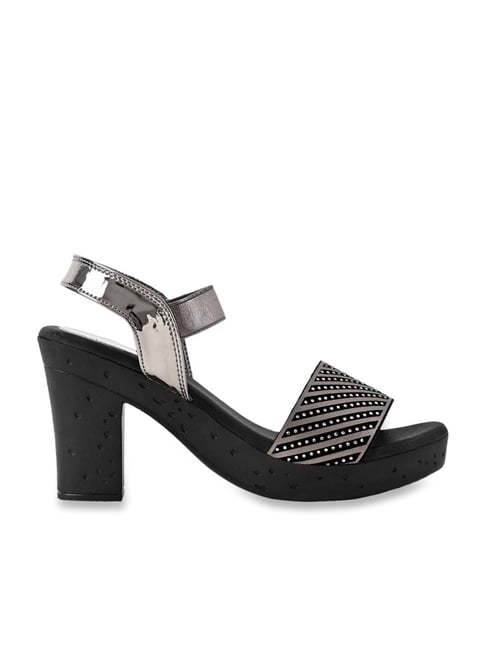 Grey low heel sandals hot sale