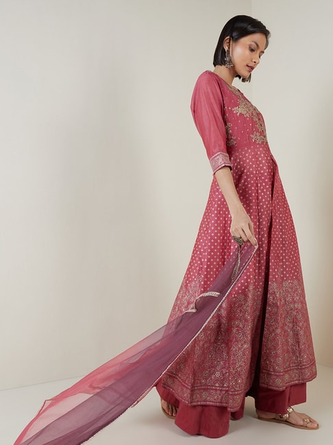 Vark by Westside Pink Anarkali, Skirt and Dupatta Price in India