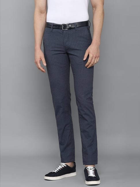Buy Men Blue Slim Fit Solid Smart Casual Trousers online  Looksgudin