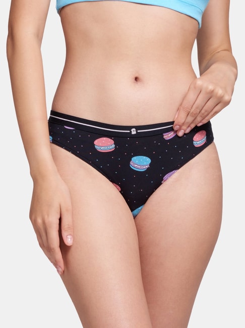 The Souled Store Black Printed Bikini Panty Price in India