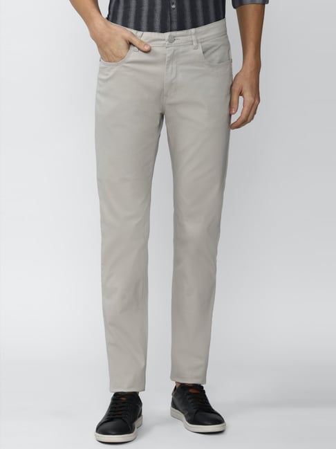 Buy Peter England Casuals Men Khaki Casual Trousers online