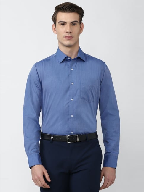 Van Heusen Blue Cotton Regular Fit Shirt-picture-24