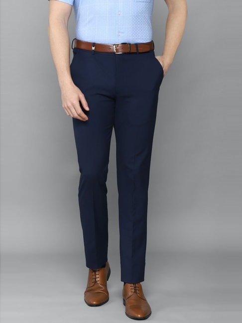 Perry Slim Fit Navy Blue Striped Pants  MenSuitsPage