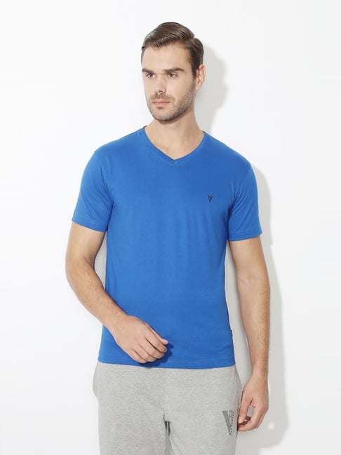 Buy Vh Innerwear Blue Cotton Regular Fit T-Shirt for Mens Online