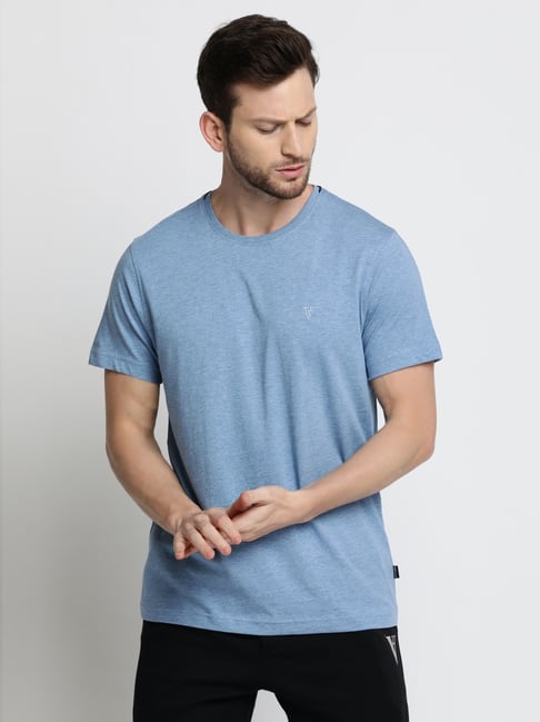 Buy Vh Innerwear Blue Cotton Regular Fit T-Shirt for Mens Online @ Tata ...