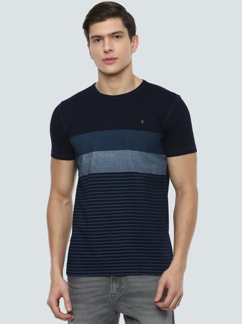 Buy Louis Philippe Jeans Men's Striped Slim fit T-Shirt