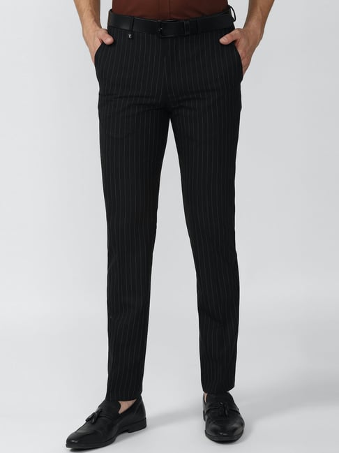 Slim fit trousers with pinstripe pattern