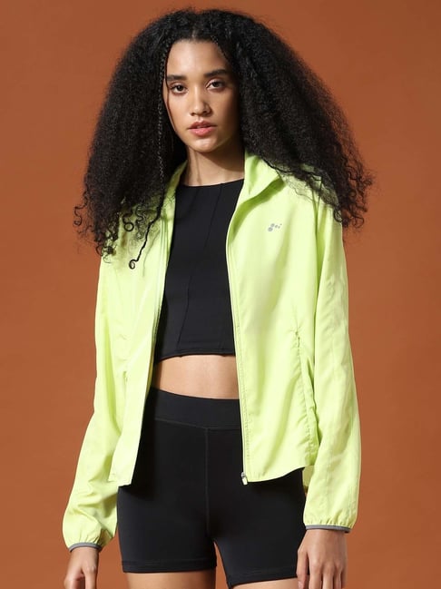 Women's Plush Cropped Jacket Neon Green | eBay