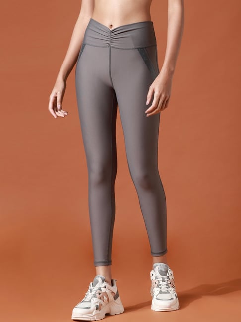 Dark Grey Knot Front Rib-knit Leggings – Wear.Style