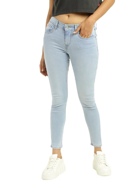 Women's Light Blue Butt Lift Skinny Jeans with Light Wash and Grinding in  Fine Cotton Denim (1) at Amazon Women's Jeans store