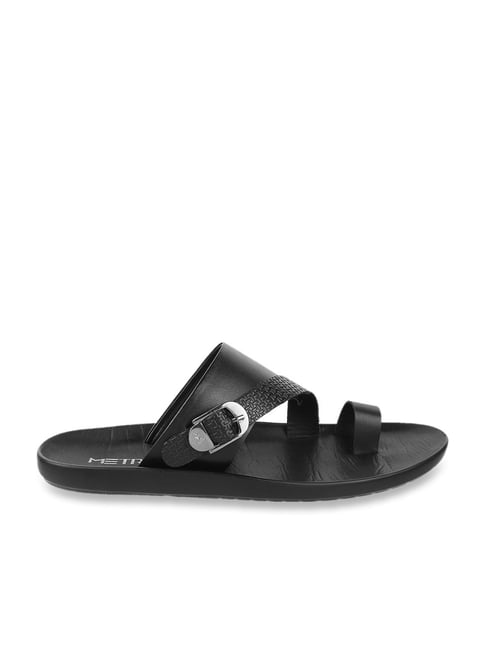 Metro Men's Black Toe Ring Sandals