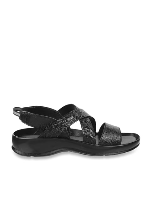 Metro Men's Black Cross Strap Sandals-picture-27