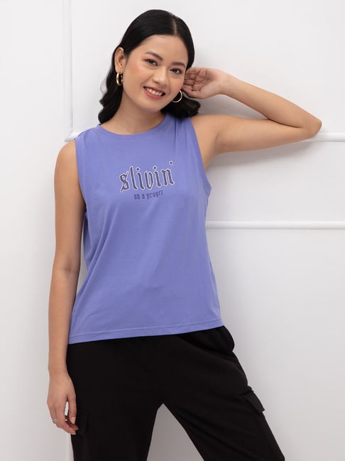 Buy Twenty Dresses by Nykaa Fashion Lilac Sweetheart Fitted Crop Top Online
