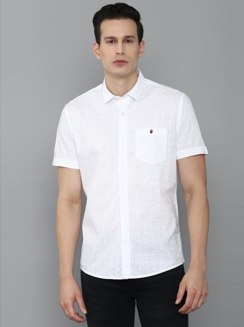 Buy Louis Philippe White Cotton Slim Fit Texture Shirts for Mens Online @  Tata CLiQ