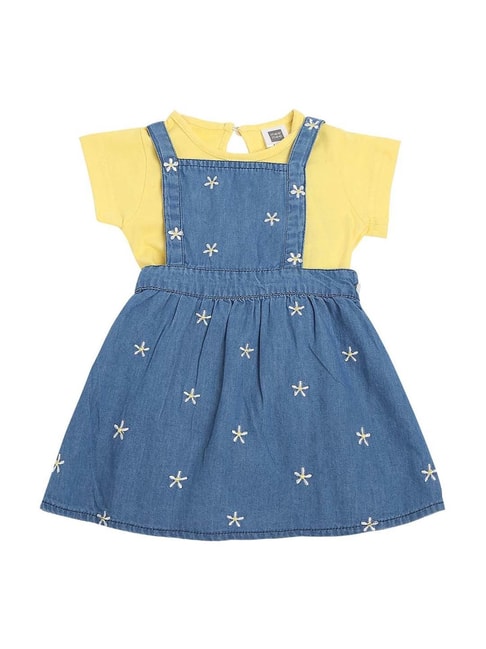 Mee Mee Kids Blue & Yellow Cotton Embroidered Top Set
