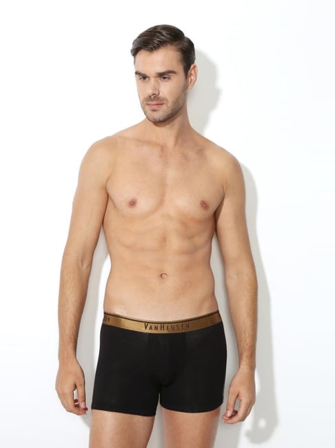 van heusen Vh Innerwear Black Cotton Regular Fit Trunks-picture-16