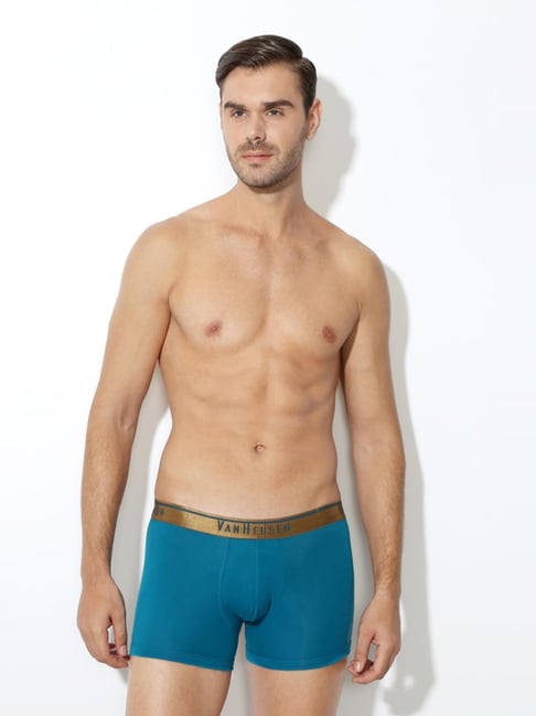 van heusen Vh Innerwear Blue Cotton Regular Fit Trunks-picture-40