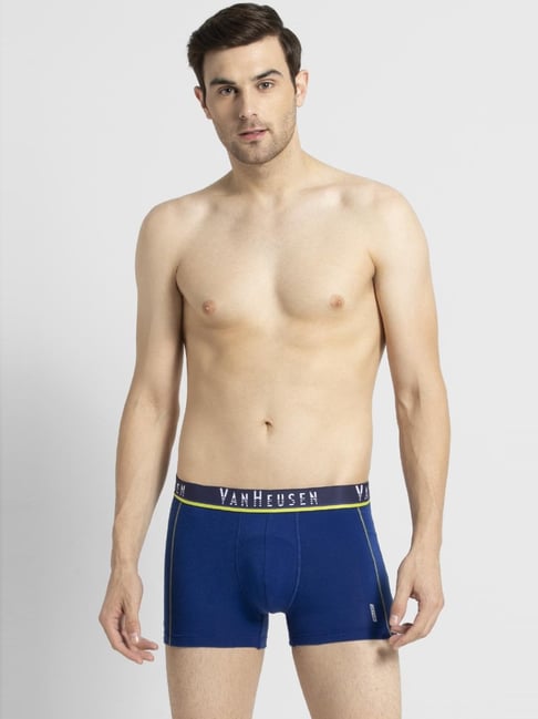 Van Heusen Active Regular Fit Swift Dry Mesh Panel Solid Trunks - Sodalite Blue-picture-38