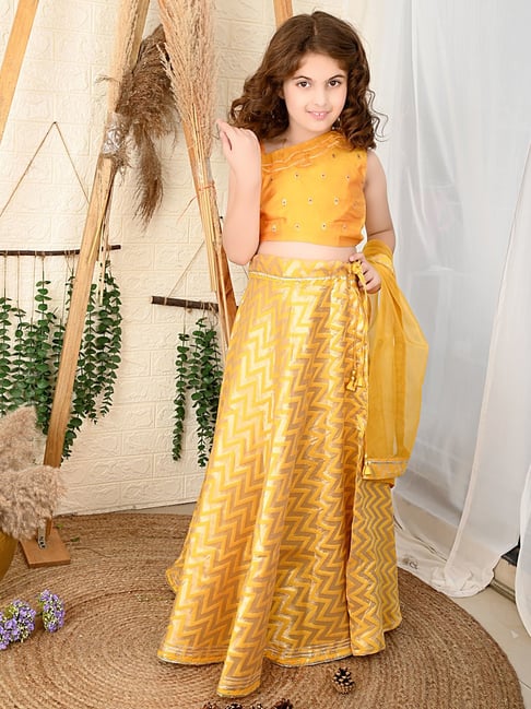 Buy Yellow Rayon Embroidered Trendy Chaniya Choli Online : India - Lehenga