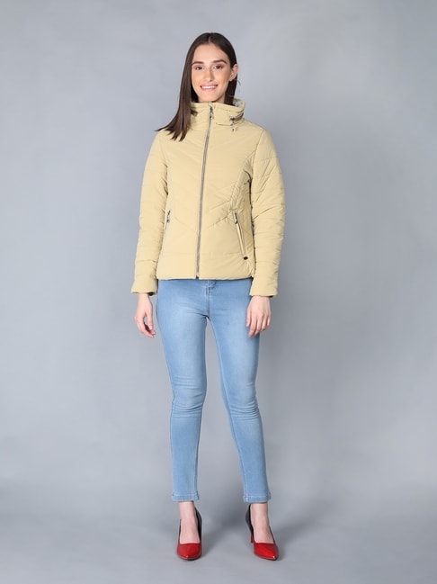 Buy LURE URBAN Light Yellow Puffer Jacket for Women's Online