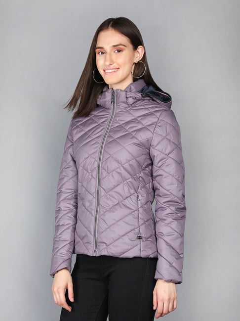 Buy LURE URBAN Mauve Hooded Jacket for Women's Online Tata CLiQ