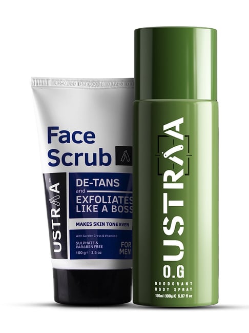 Ustraa O.G Deodorant & Face Scrub for de Tan Scrub - Set of 2