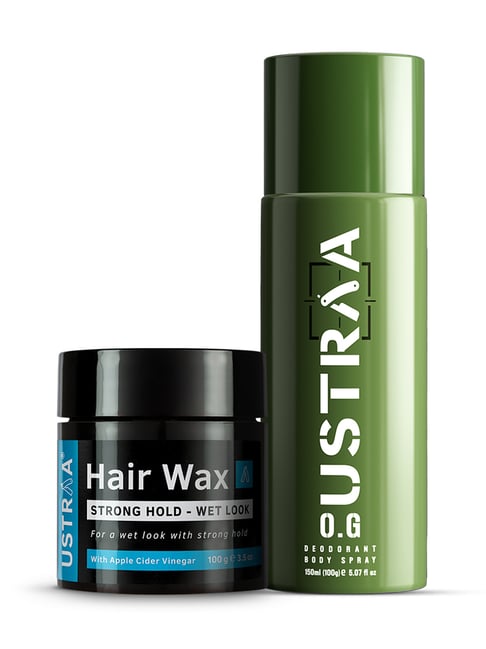 Ustraa O.G Deodorant & Hair Wax Strong Hold Wet Look - Set of 2