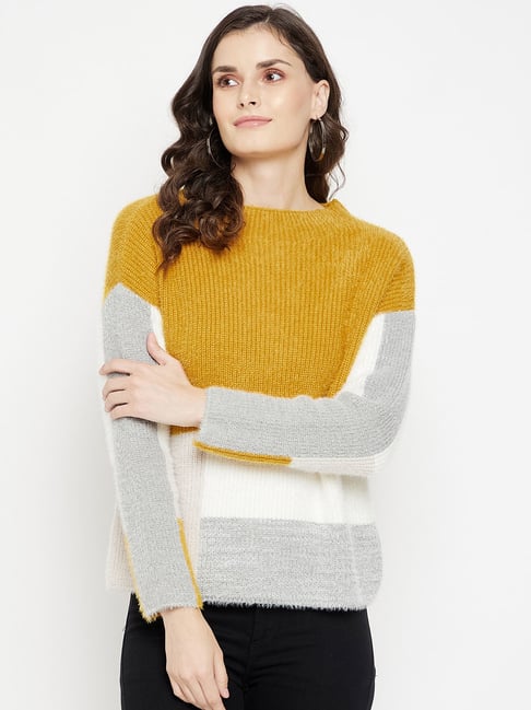 Buy MADAME Multicolor Color-Block Sweater for Women's Online