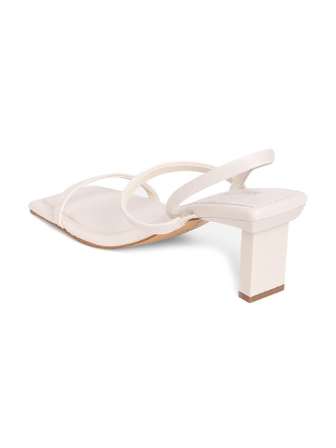 Mango white heeled sandals hot sale