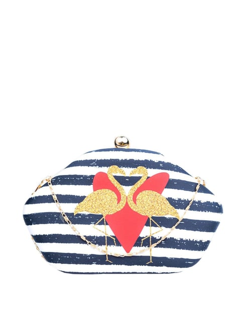 NR by Nidhi Rathi White & Black Fabric Clutch-picture-14