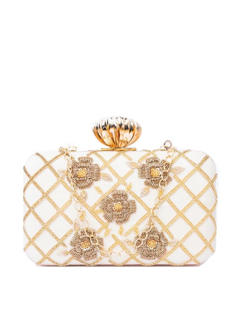 NR by Nidhi Rathi White Fabric Clutch-picture-15