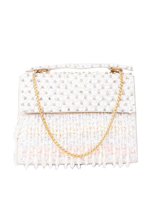 NR by Nidhi Rathi White Fabric Clutch-picture-18