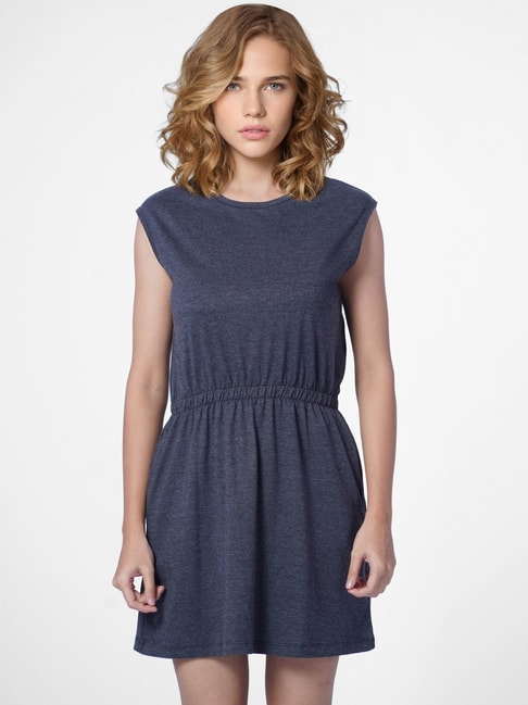 Only Grey Regular Fit A Line Dress Price in India