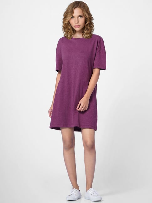 Only Wine Regular Fit T Shirt Dress Price in India