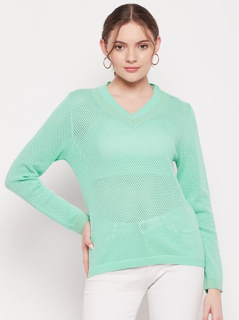 Womens mint hot sale green sweater