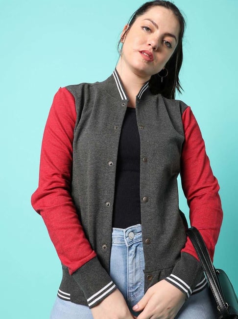 Color block bomber top jacket