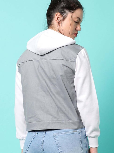 Color Block Denim Patchwork Frayed Hem Jacket | Wholesale denim jackets,  Wholesale denim, Frayed denim jacket