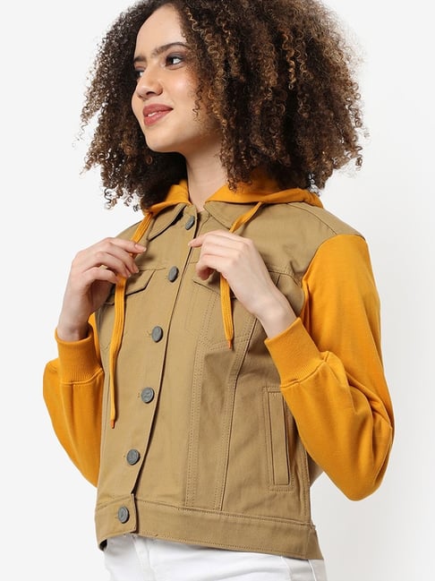 Buy CAMPUS SUTRA Color Block Denim Regular Fit Men's Jacket | Shoppers Stop