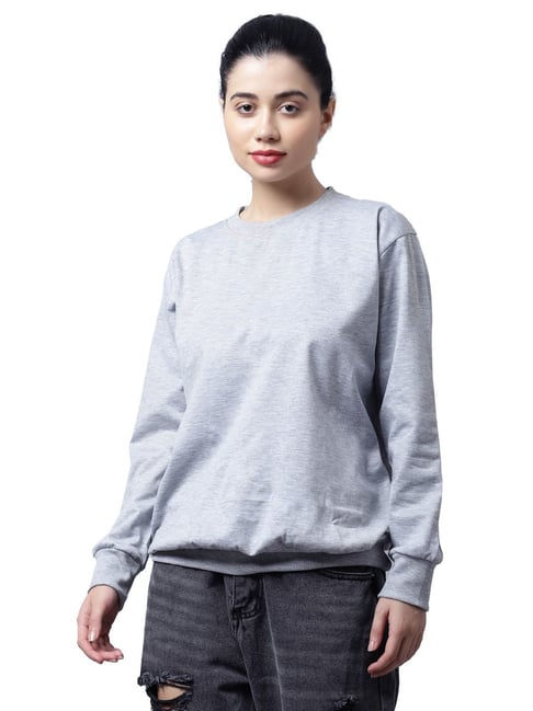 Vimal Jonney Grey Fleece Textured Sweatshirt-picture-13