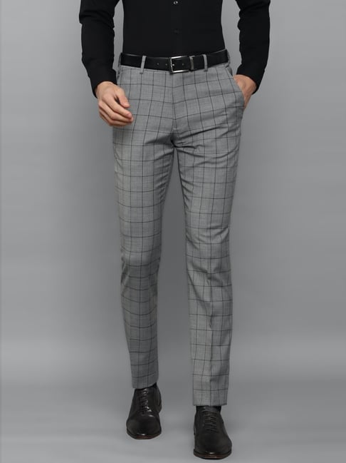 TitleNine Grey Checked Trouser for men/ Casual Check Pants/Slim Fit Check  pants/Cotton check pant