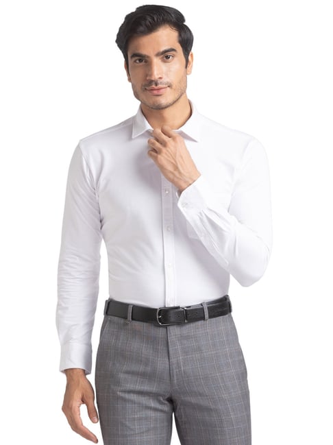 Park Avenue White  Slim Fit Shirt