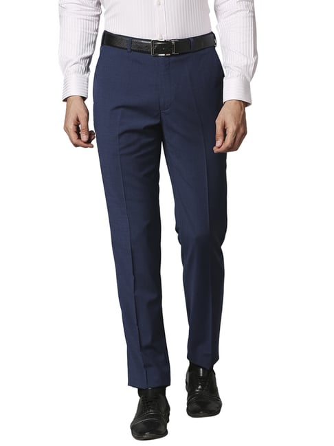 Mens Navy Blue Formal Trousers