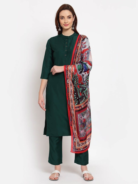 Women's Gold Poly Silk Kurta With Pant And Dupatta - Janasya | Kurta with  pants, Kurta palazzo, Pakistani outfits