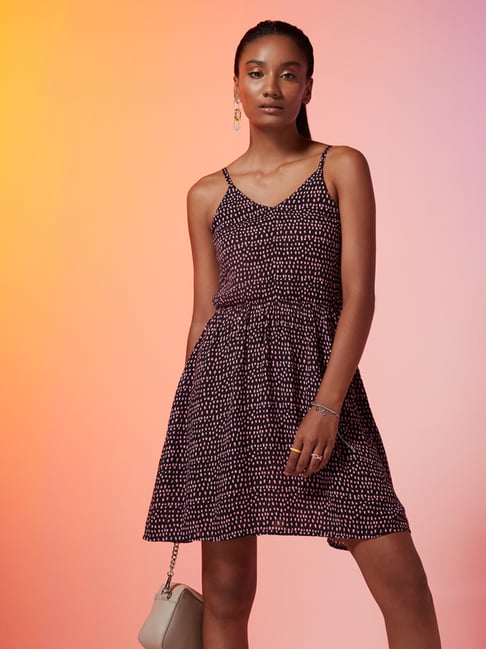 Nuon by Westside Black Printed Ruth Dress Price in India